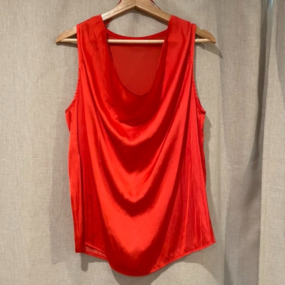 Blood orange drape neck top